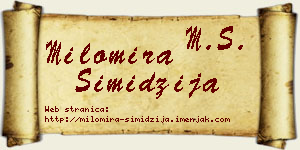 Milomira Simidžija vizit kartica